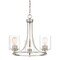 Designers Fountain Liam 3 Light Contemporary Satin Platinum with Clear Glass Shades Chandelier For Dining Rooms 93083-SP - alternate 1